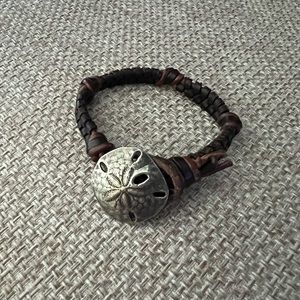 james avery leather bracelet sand dollar